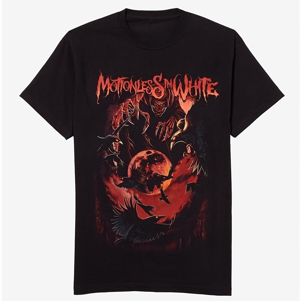 Motionless In White Grim Reaper Crows T-Shirt Print-Black 220g new arrived Pure Cotton Suitable Birthday Parties Daily Commuting