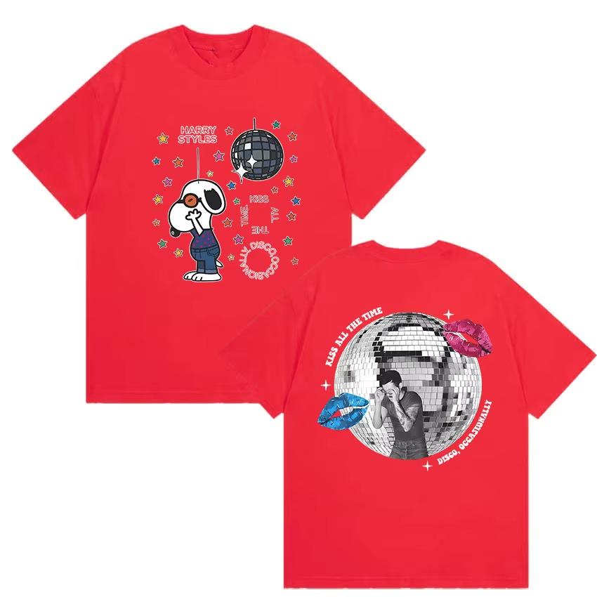 Harry Styles Kiss All The Time Disco Occasionally Tour 2026 T Shirts Unisexs Women Summer Fashion Cotton Short Sleeve Tshirt