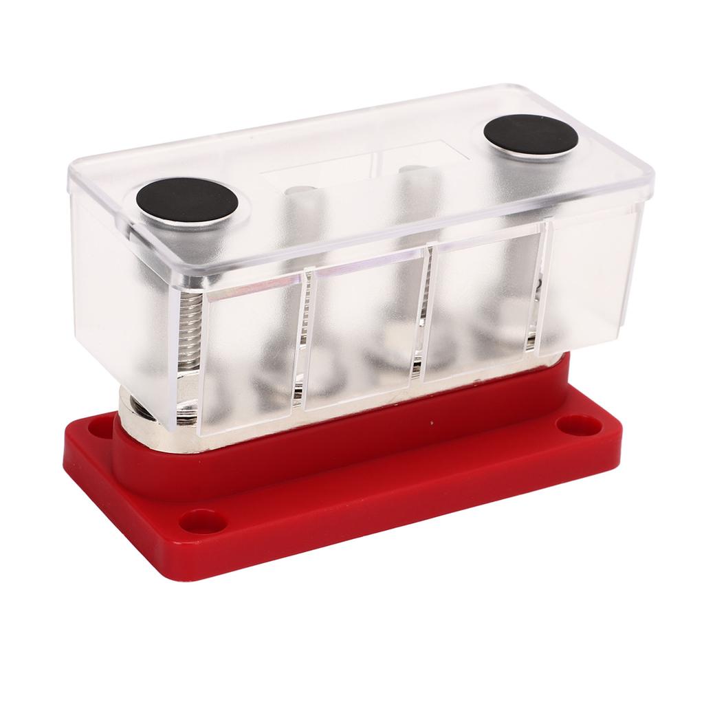 4-biegunowy blok dystrybucji mocy z bolcami 3/8 cala M10 Szyna zbiorcza akumulatora z osłoną 12V do 48V 300A do samochodów, łodzi, kamperów