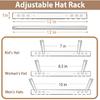 2 Pack Acrylic Cowboy Hat Rack for Wall, 3-Position Adjustment Wall Mount Hat Holder Organizer for Western Cowboy Hats, Fedoras, Sun Hats