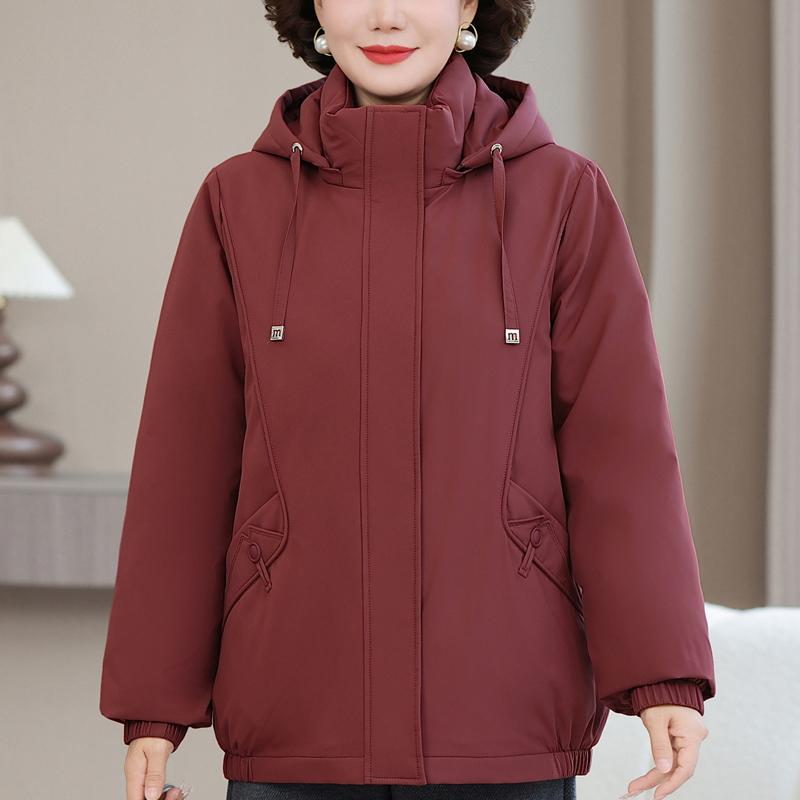 Plus Size XL-6XL Middle Age Women's Down Jackets Winter Parkas Hooded Elegant Loose Thick Warm Down Coats Woman Outerwears