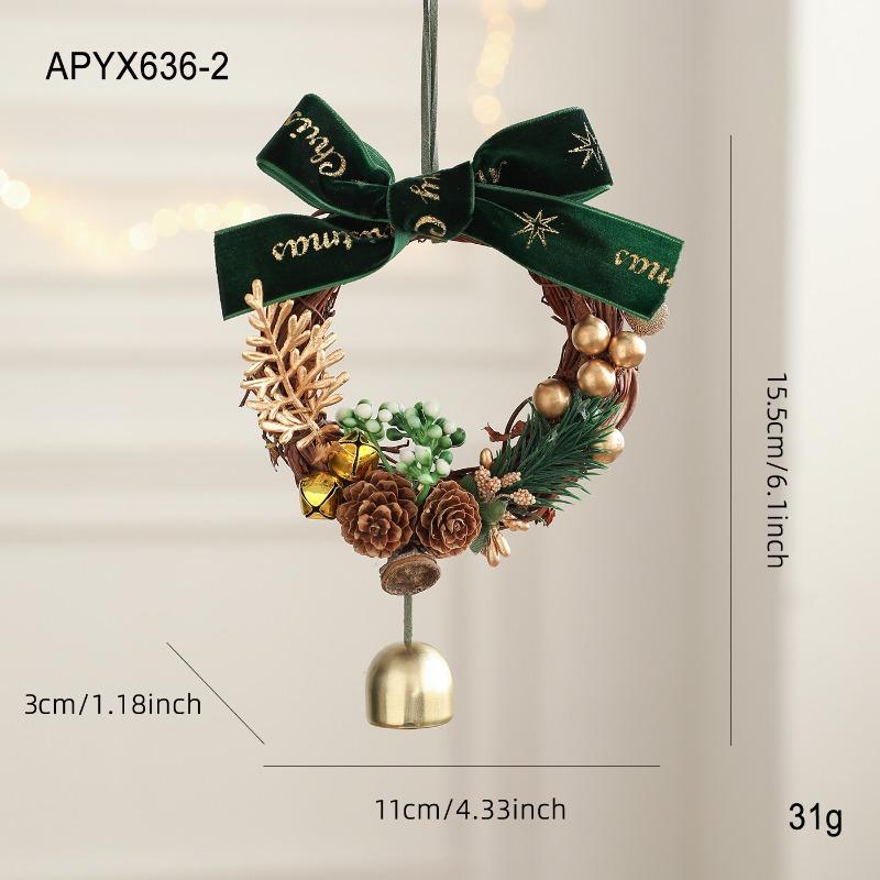 New Christmas bell pendant wrought iron metal scene arrangement pendant Christmas tree decoration wreath door decoration