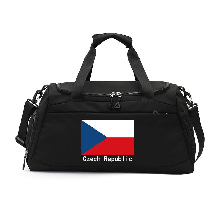 Sport Gym Handbag Crossbody Bags Czech Republic Flag Printed with Shoes Pocket Training Daypack Fitness Yoga Tote Packs