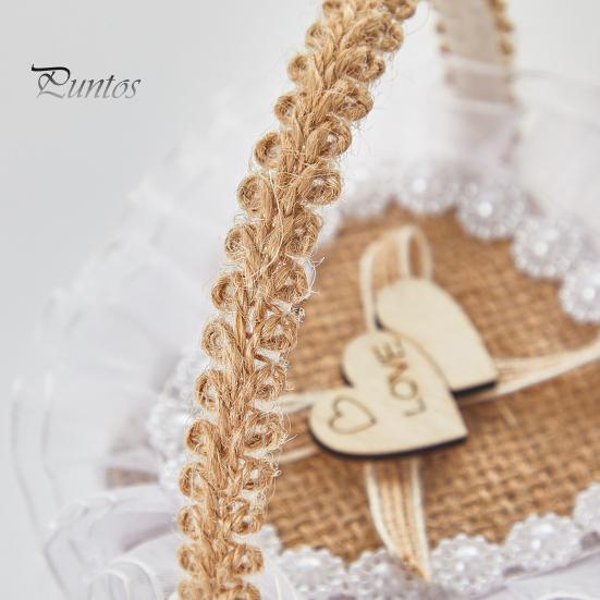 Tragbare Ringbox in Herzform, Spitzendekor, Eheringkissen, Innenteil aus weichem Schaumstoff, Ringkorb mit Tragegriff