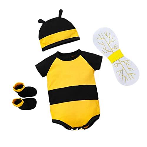 

Dressy Daisy Honeybee Newborn Baby Onesie Romper Costume Bodysuit Party Outfit with Wings, Socks, and Hat, Sizes 6-9 Months