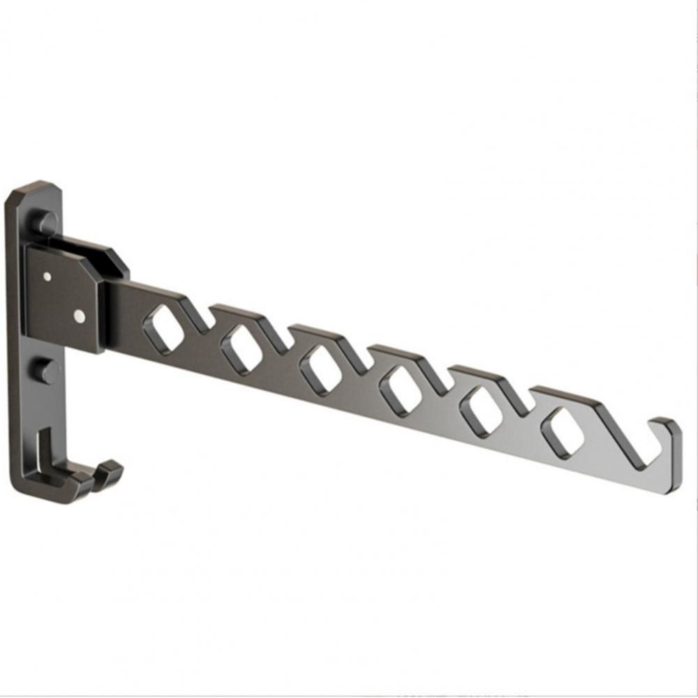 Foldable Clothes Drying Rack Single Lever Indoor Clothes Drying Pole Wall-mounted Hanger Holder