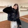 Environmentally Friendly Fur Fur Coat Winter Small New Imitation Fox Hair Fashion Women's Clothing Black Stand-up Collar Top Trendy