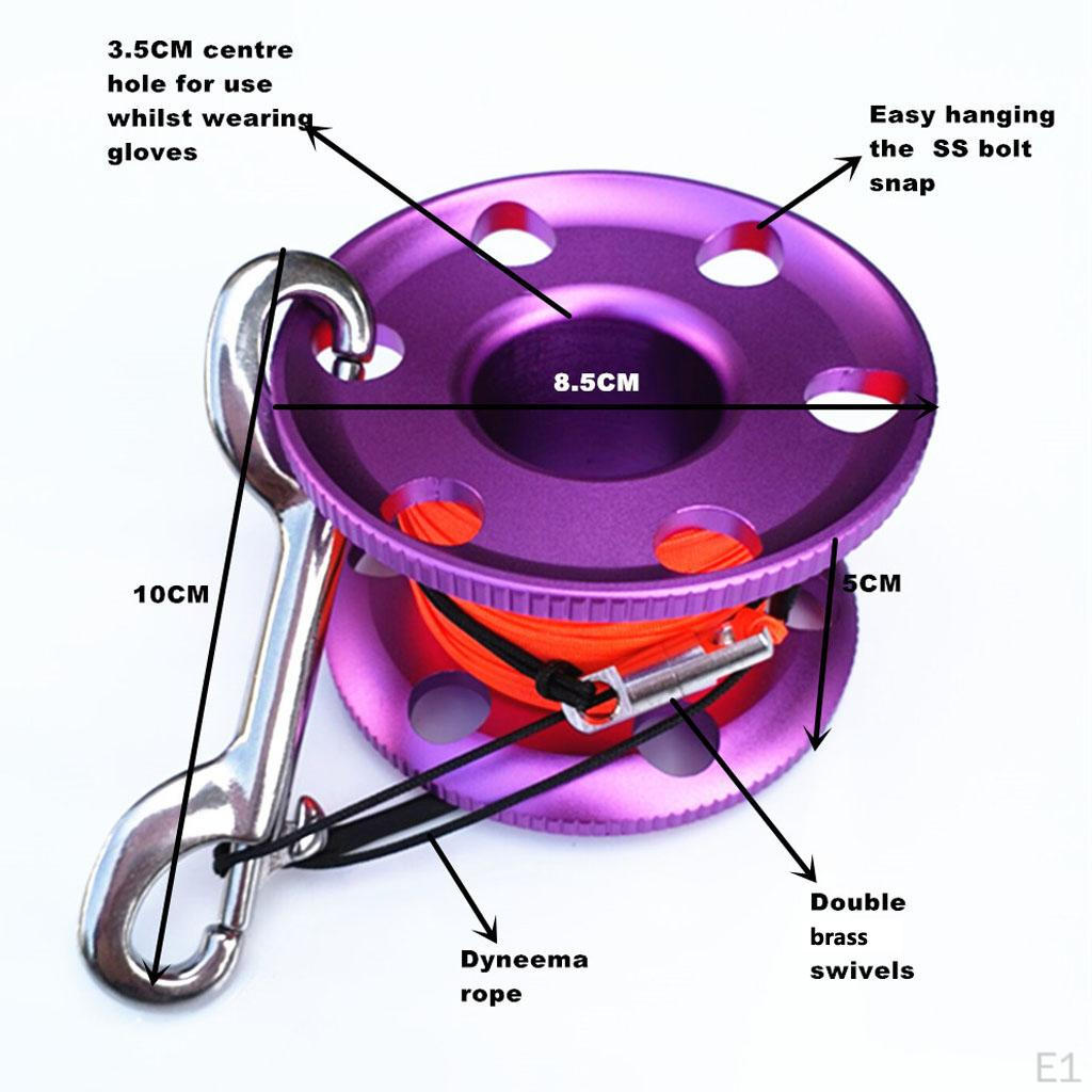 164ft Small Finger Spool for Scuba Diving Snorkeling - Lightweight Aluminum Alloy