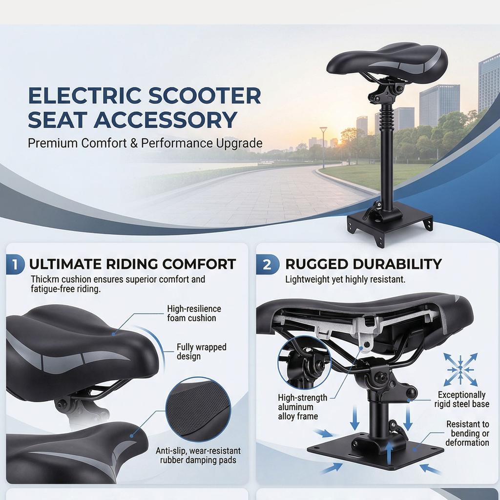 Seat Saddle Fit for MAX G30 Electric Scooter Adjustable Height Double Damping Electric Scooter Seat Attachment Replacement Accessories