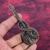 Copper Sodalite Gemstone Pendant Guitar Pendant Copper Wire Wrapped Jewelry