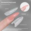 240Pcs Sandwich Nail Forms 15 Size Oval Extension Dual Form No Paper Forms Needed For Easy Nail Extensions