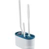 Silicone Japanese Wall-Mounted Elbow Toilet Brush with Base and Hard Bristles
