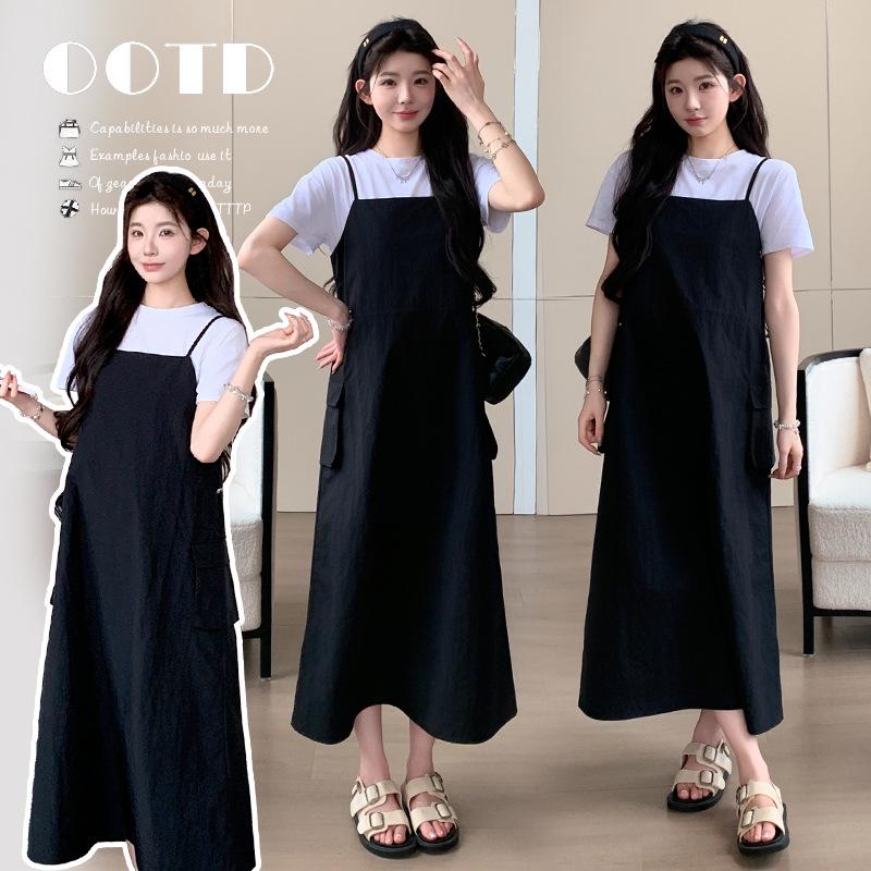 2026 Summer Chic Slimming T-shirt Dress & Workwear Two-Piece Set M
