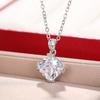 Silver Plated Square Cut Clear Zircon Pendant Necklace