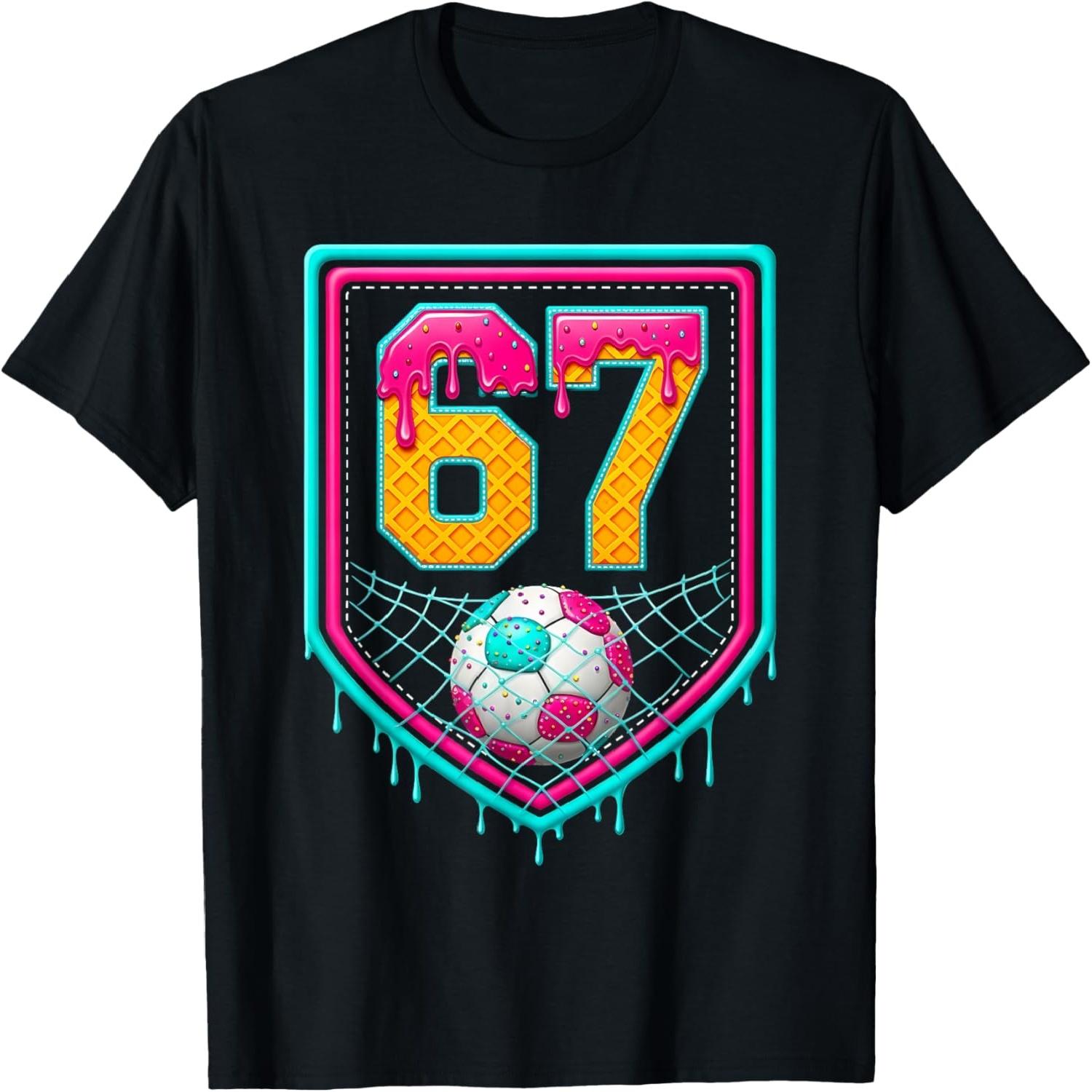 Soccer Drip Number 67 Soccer Player T-Shirt S разноцветный