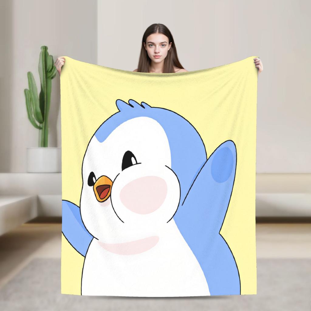 PPudgy Penguin Blanket Warm Funny Plush Bedding Throws For Couch Chair Airplane Travel Flannel Bedspread Bed Cover