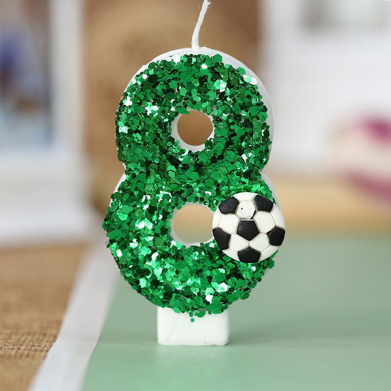 1PCS Number 0 1 2 3 4 5 6 7 8 9 Football Decoration Birthday Candle Boy Cake Things Candle Sparkles Children's Candles Surprises