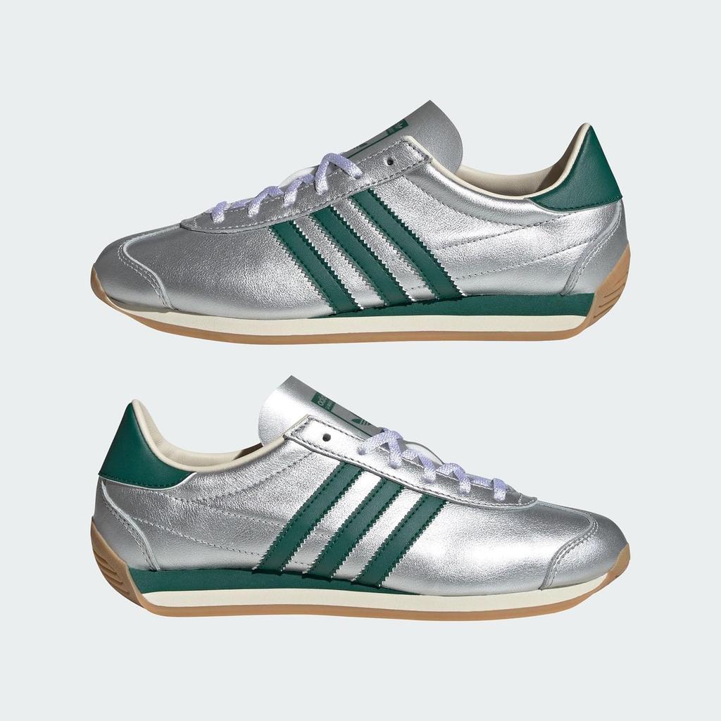Adidas Country OG Silver Size Japan Sneakers, Metallic/College Green/Cream White, IE8412, 27.5cm,