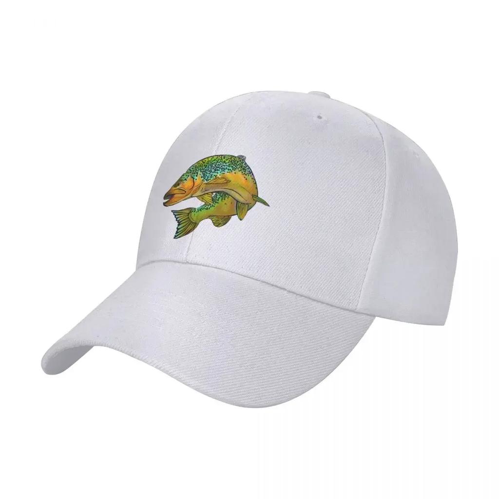 Digital Brown Trout Baseball Cap Trucker Cap foam party Hat Military Cap Unisex Snapback Women Beach Fashion Unisexs