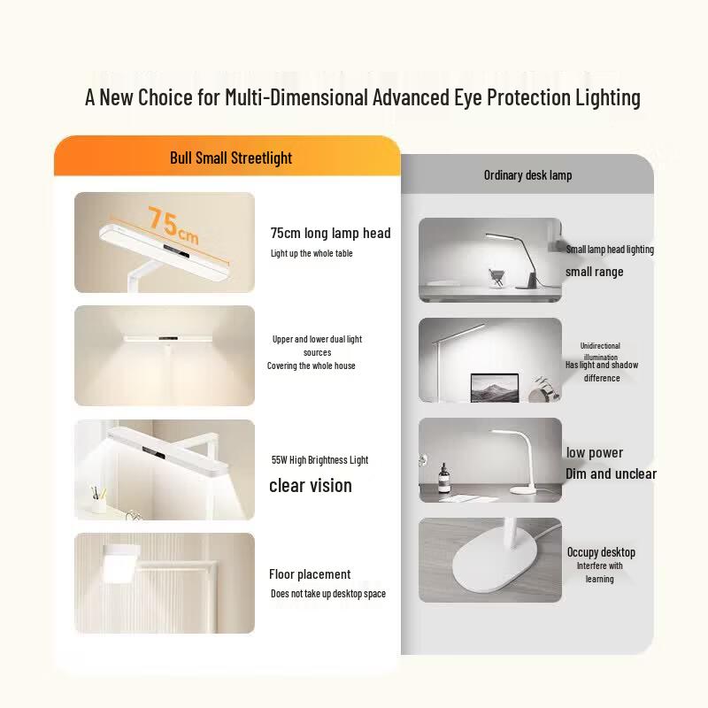 BULL Full-Spectrum Eye-Protection Floor Study Lamp