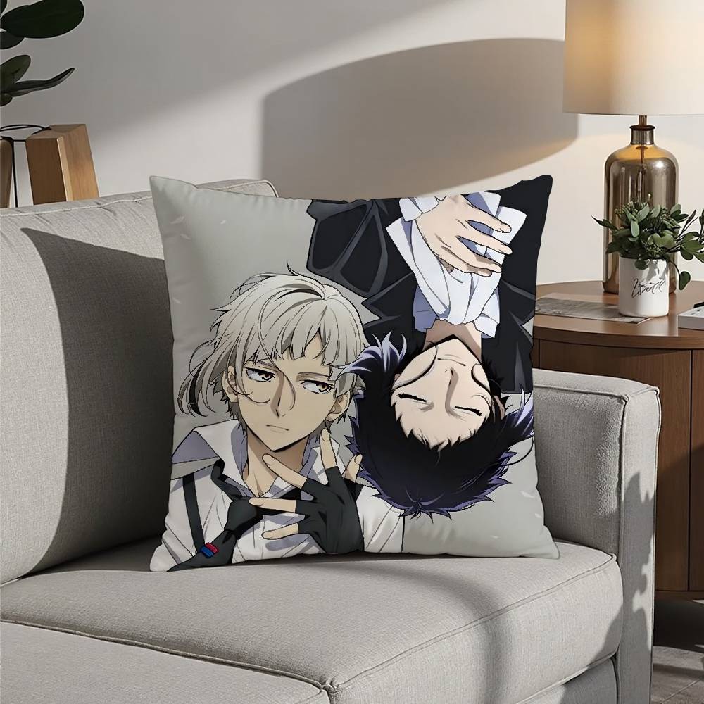 Hot Anime Bungo Stray Dogs Pillow Case 3D Print Polyester Fiber 40*40cm Home Sofa Throw Decoration Festival Gift