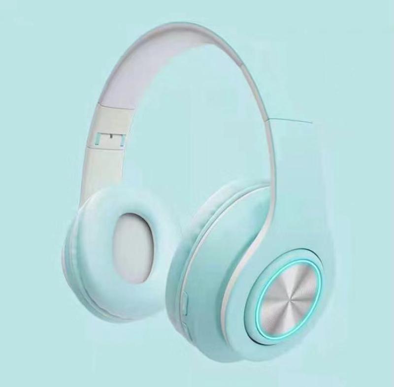 New B39 Luminous Wireless Bluetooth Headset: Foldable, Head-Mounted, Call-Ready, with Plug-in Card Feature
