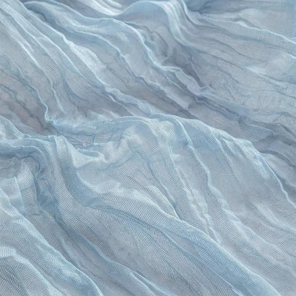 Semi-Sheer Cheese Cloth Table Runner Boho Rustic Elegant Tulle Balinese Pleated Tablecloth DIY Gauze Table Runner