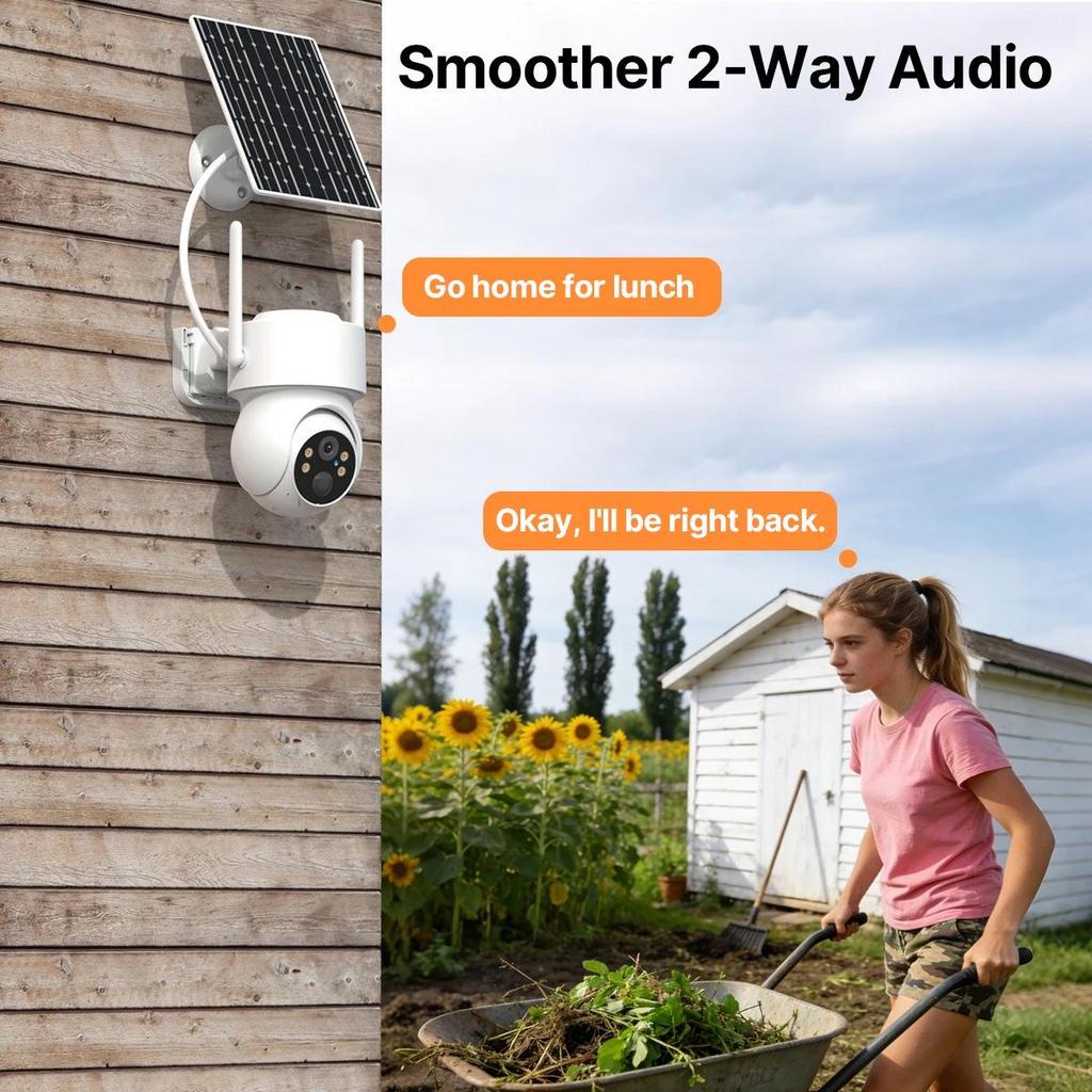 iCSee Solar-Powered Wireless 4MP HD Home Camera with Low Power Consumption