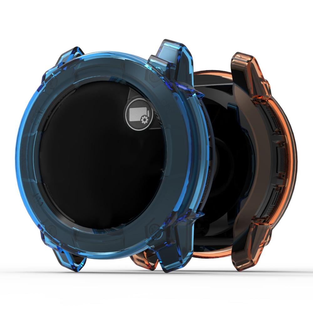 

For Garmin Instinct 3 50mm Watch Case Soft TPU Protective Cover Transparent Blue