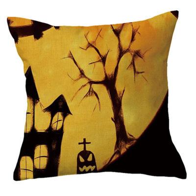 Halloween Pumpkin Orange Series Printing Pillow Case Cotton Linen Home Decor Fabric Sofa Pillowcase Comfortable Cushion Coreless