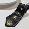 Punk Necktie With Adjustable Elastic Strap And Metal Insect Decors For Men Women Dark Fashion Cosplay Uniform Accessory