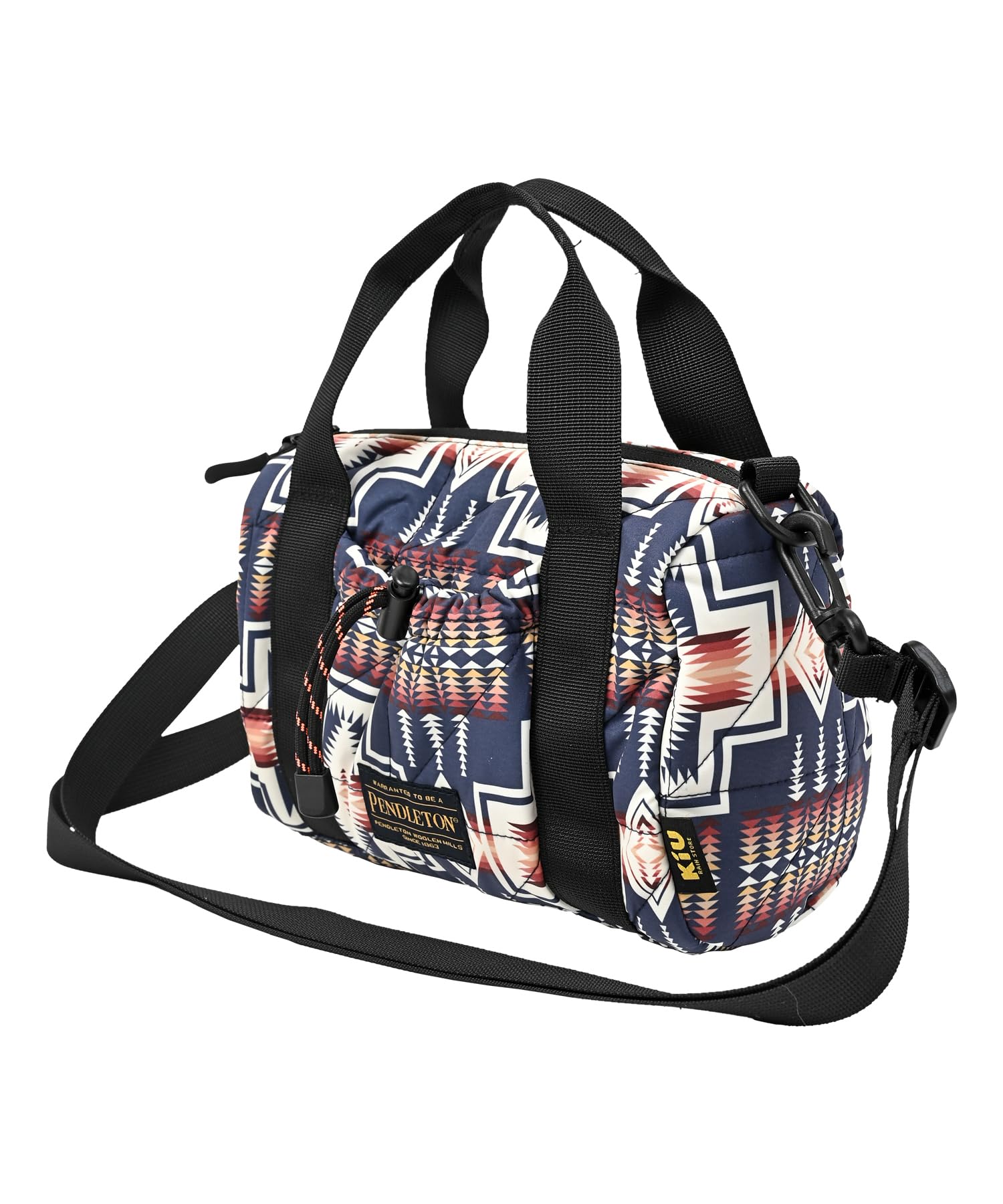 

KiU Pendleton Square Padded Mini Boston with shoulder strap and stylish and perfect for casual outdoor activities in fall and Made by Harding in navy