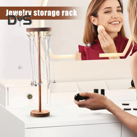 Stojan na náhrdelníky Organizér na šperky s háčky Dřevěná základna Organizér na čelenky Stojan pro vystavení pro dívky Náhrdelníky Náramky