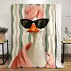 Stylish Goose with Sunglasses and Towel Print Blanket Soft and Cozy Perfect for the Living Room Bed Sofa or a Nap,gift