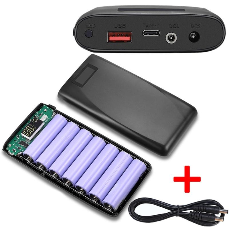 

MultiDevice Compatible 18650 Battery Holder 7Slot Plastic Case Shell With DC5V-12V Output For LED Lights Small Fans чёрный