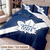 Toronto Maple Leafs Bedwäsche-Set mit Aufdruck Benutzerdefinierter Name Text 1 Bettbezug 2 Kissenbezüge Für Schlafzimmer