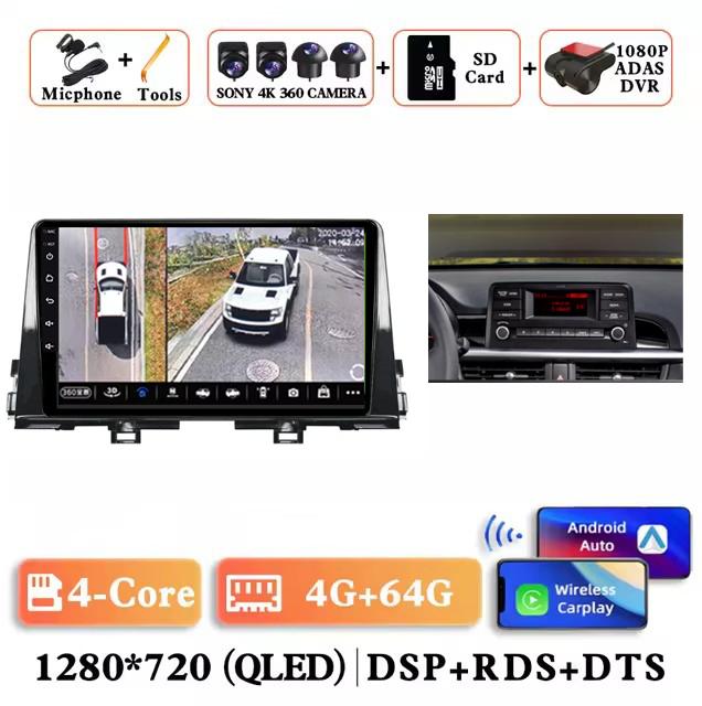 Android 14 Carplay Auto 2K Screen Car Radio Multimedia Video Player For Kia Morning 3 Picanto 2017 - 2020 2021 Autoradio Stereo