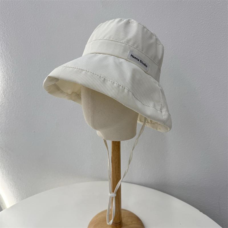 Versatile Style Hat Minimalist Stripes Womens Sunshade Fishermans Hatscaps