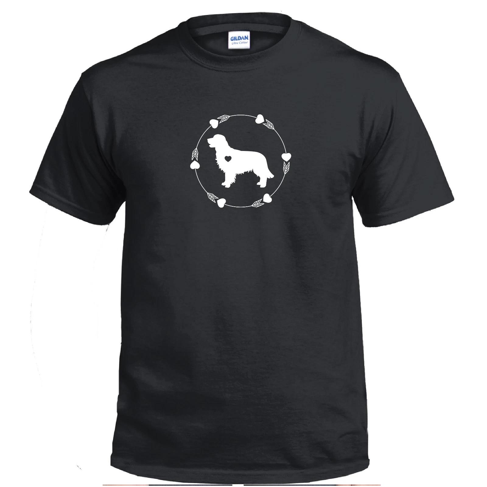 Golden Retriever Dog Breed Golden Retrieve Heart Fur Babies Cotton Black T-Shirt S