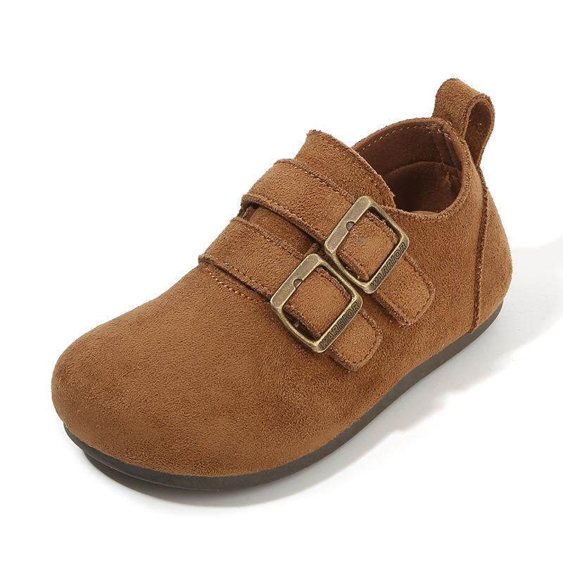 Spring Autumn Soft Sole Kids Vintage Leather Shoes Toddler Casual Loafers Comfortable Preschool Sneakers