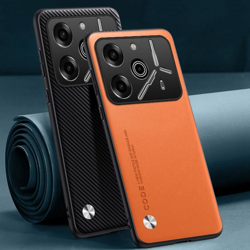 Luxuriöse PU-Lederhülle für Tecno Pova 6 Pro Rückseite Matte Silikon Vollschutz Handyhülle für Tecno Pova 6 Pro 5G Coque