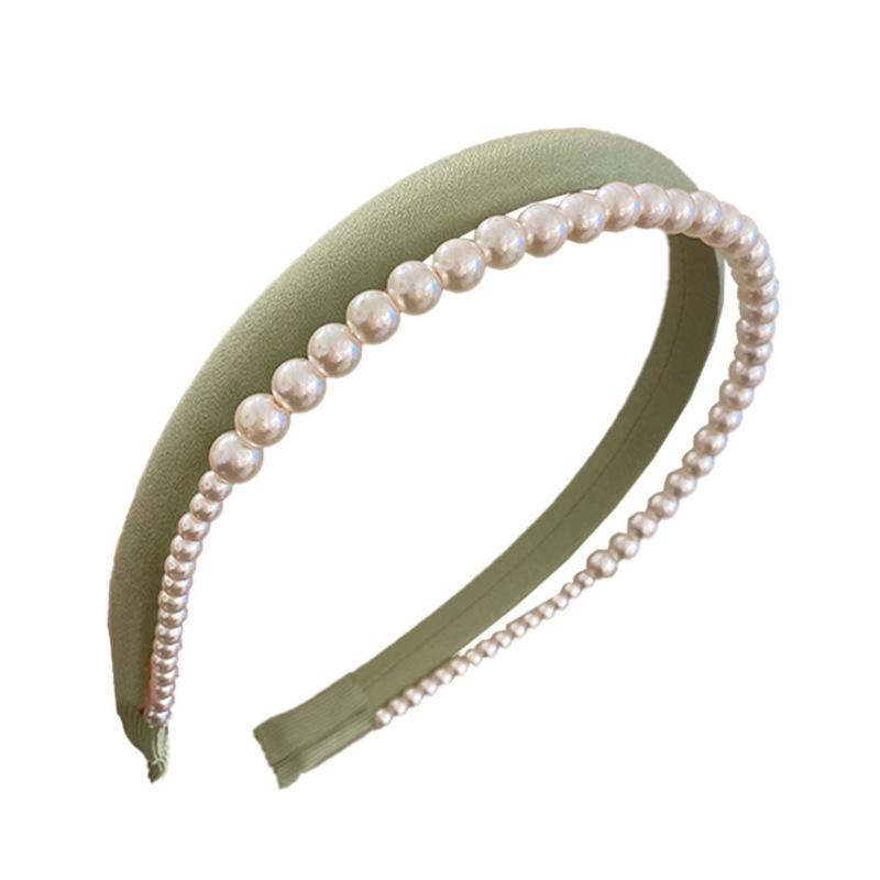 Pearl High Crown Double Layer Women's Headband - Spring/Summer 2023 Hair Accessory in Candy Colors