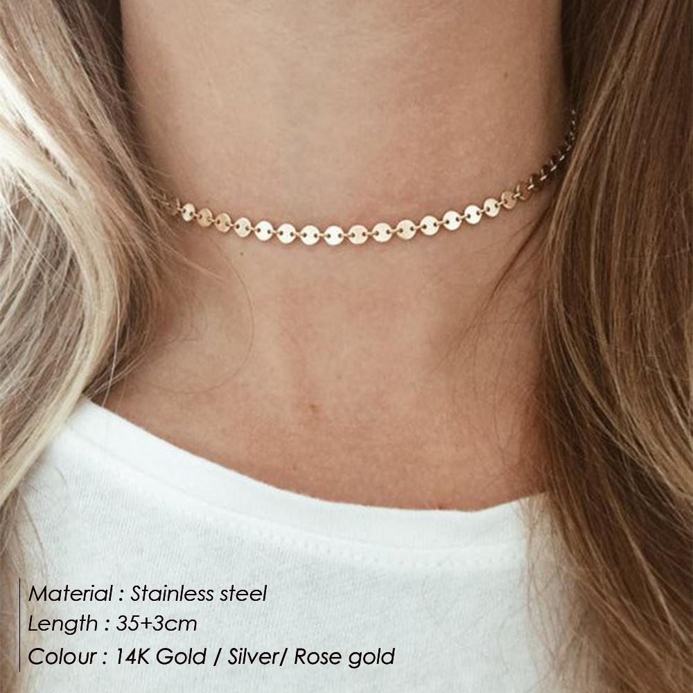 EManco New Fashion Trend Personality Double Chain Necklace Women 316L Stainless Steel Choker Necklace