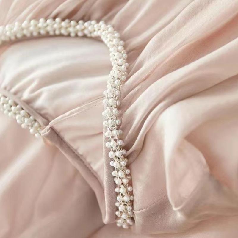 Non-Shedding Mulberry Silk Fairy Dress, Nude Pink