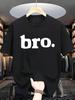 1pc Tween Boy Bro Letter Print Round Neck Short Sleeve Tshirt Young Student Casual Tee Top Casual Top Childrens Clothing