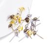 50Pcs 6mm 8mm Metal Half Ball Ear Studs Gold Color Bronze Rhodium Earring For For Women Charm Tragus Cartilage Piercing Jewelry