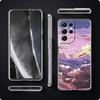 INS Japan Sunset Scenery Clear Phone Case For Samsung Galaxy S23 S22 5G S20 Ultra S21 FE 5G S10E S9 S8 S10 Plus Soft Back Cover