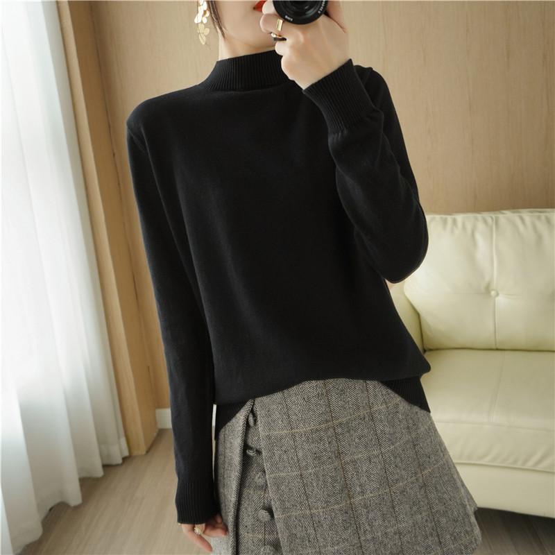 Damegenser MODERN NEW SAGA Vårullgensere Turtleneck strikket genser Høst Dame Jumper Strikket Topp