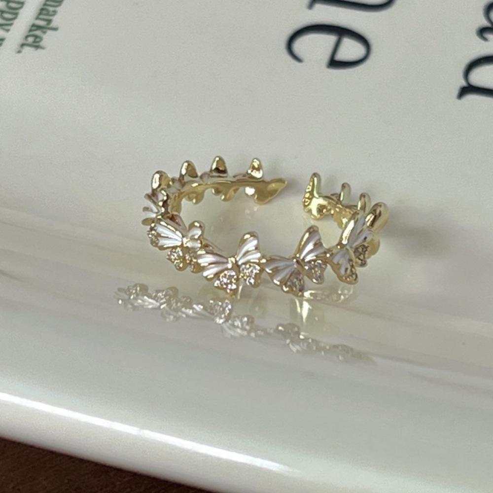 Purple Enamel Butterfly Ring - Luxurious and Vibrant, Versatile, Non-Fading Design for Women