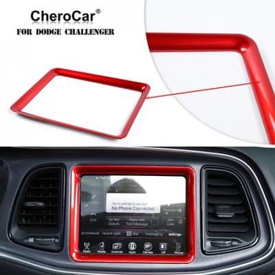 Kryt rámečku obrazovky GPS navigace do auta pro Dodge Challenger 2015+ Červený ABS